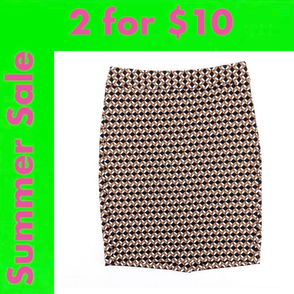 ANN TAYLOR geometric print pencil skirt